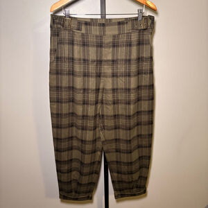 Women's Disturbia Green & Black Plaid Trousers Size 12